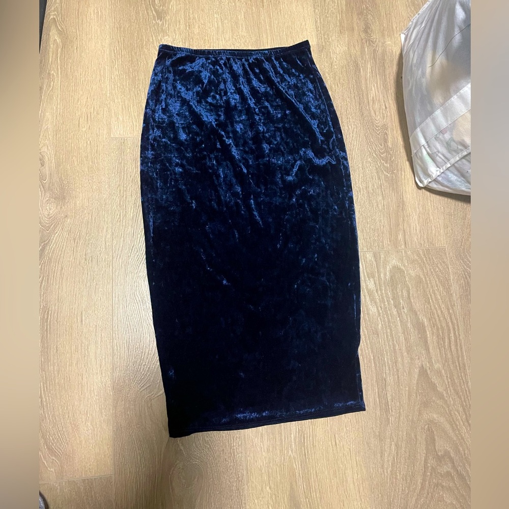 Vintage crushed velvet midi skirt xxs